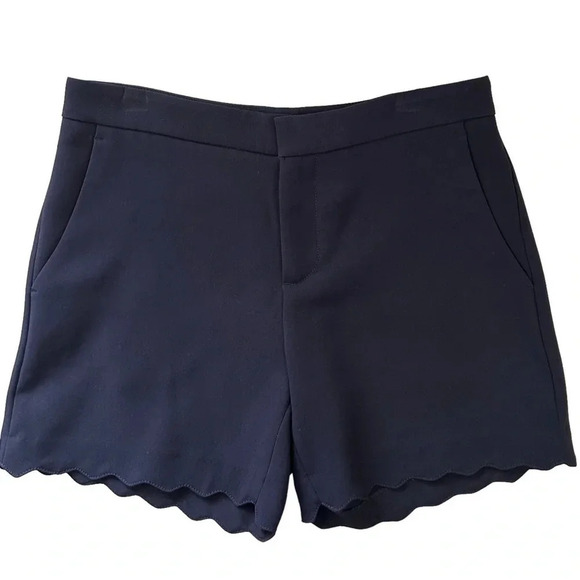 Banana Republic Shorts Scalloped Hem Navy Blue Size 0 - Picture 16 of 16